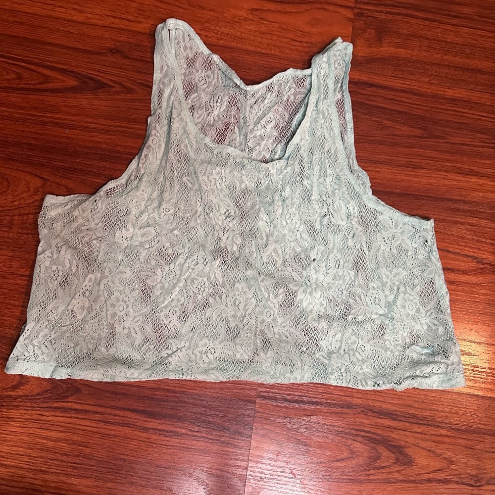 Patterned Mesh crop top